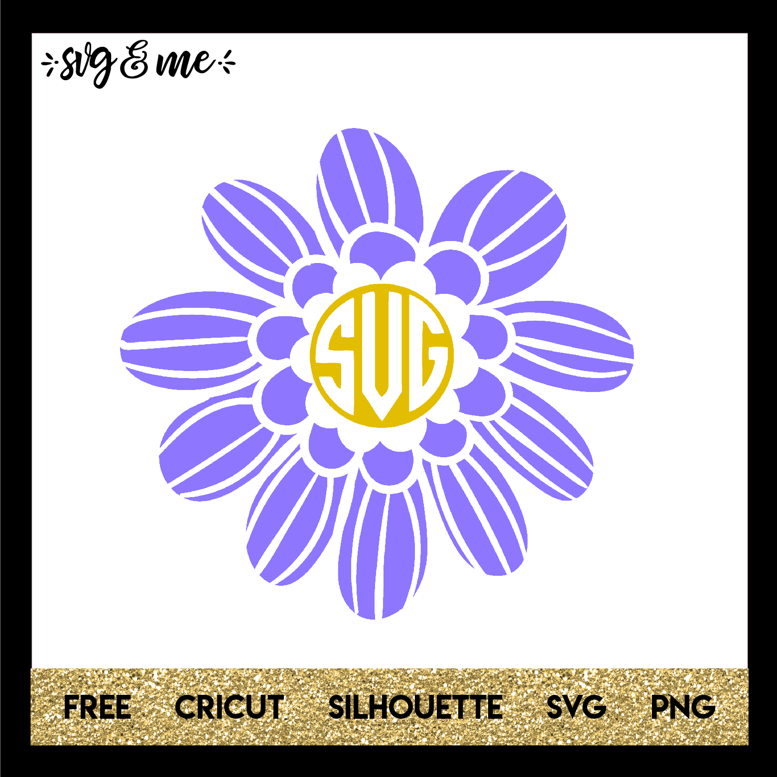 Free SVG - Flower Monogram - SVG & Me
