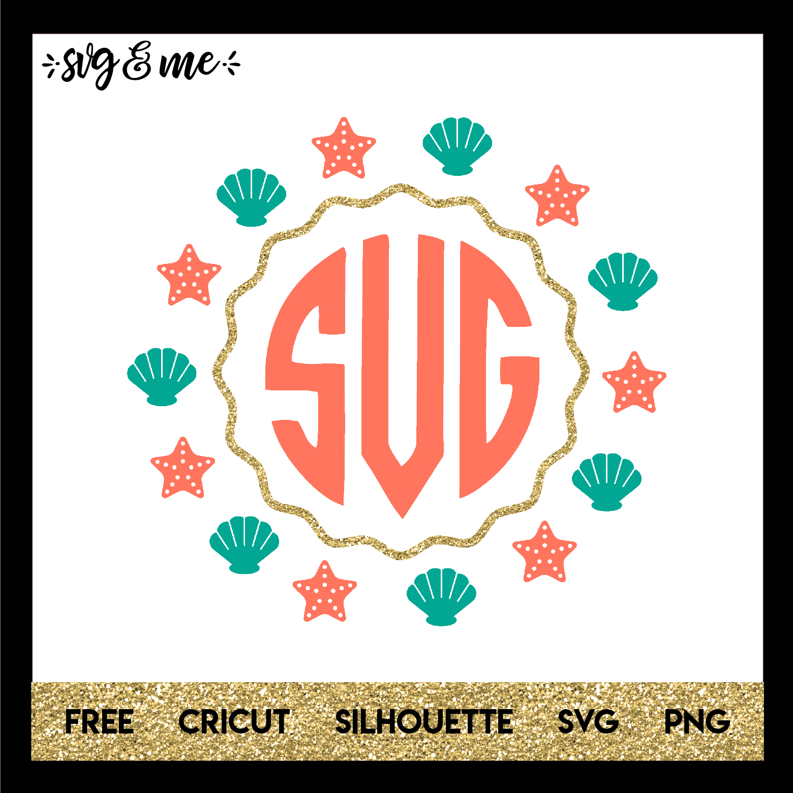 FREE SVG CUT FILE for Cricut, Silhouette and more - Mermaid Frame SVG