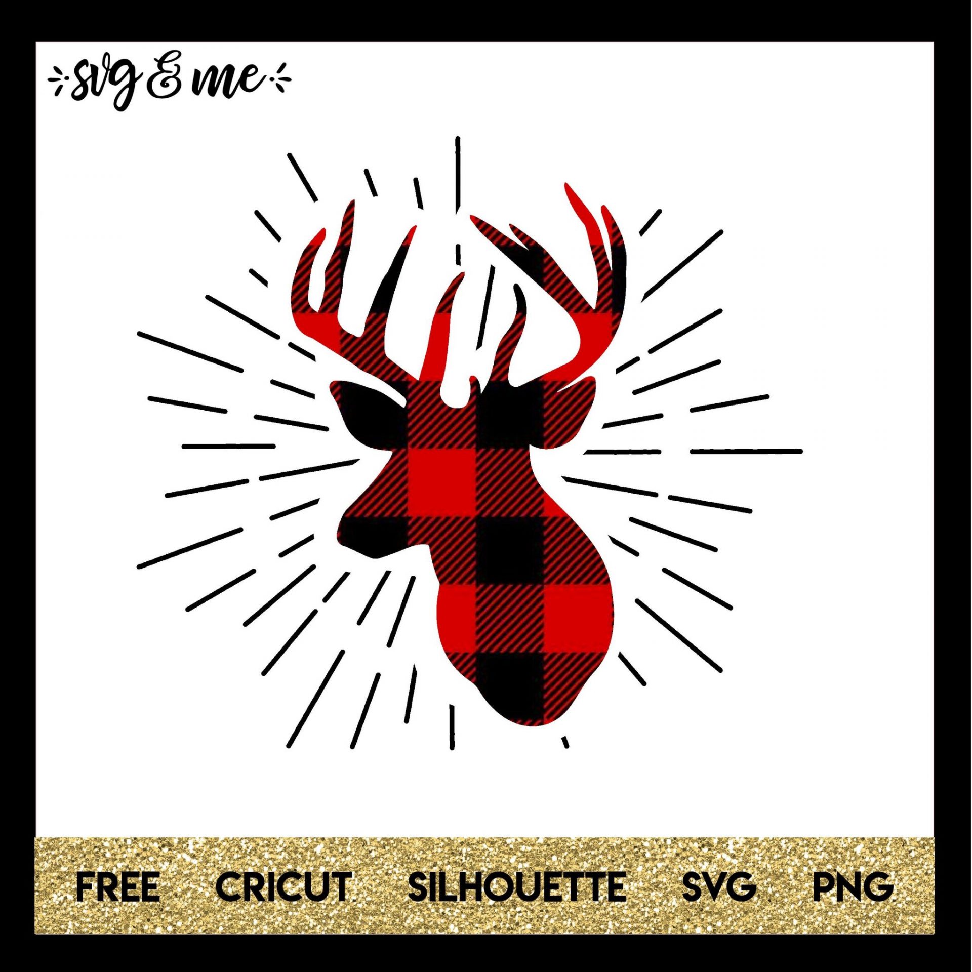 FREE SVG CUT FILE for Cricut, Silhouette and more - Flannel Deer Head