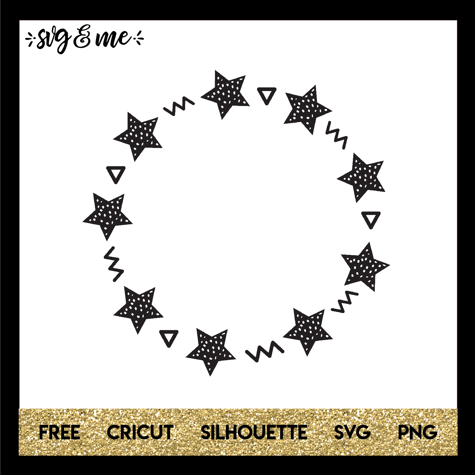 FREE SVG CUT FILE for Cricut, Silhouette and more - Star Geometric Wreath Frame SVG
