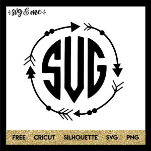 FREE SVG CUT FILE for Cricut, Silhouette and more - Boho Circle Arrow Monogram Frame SVG
