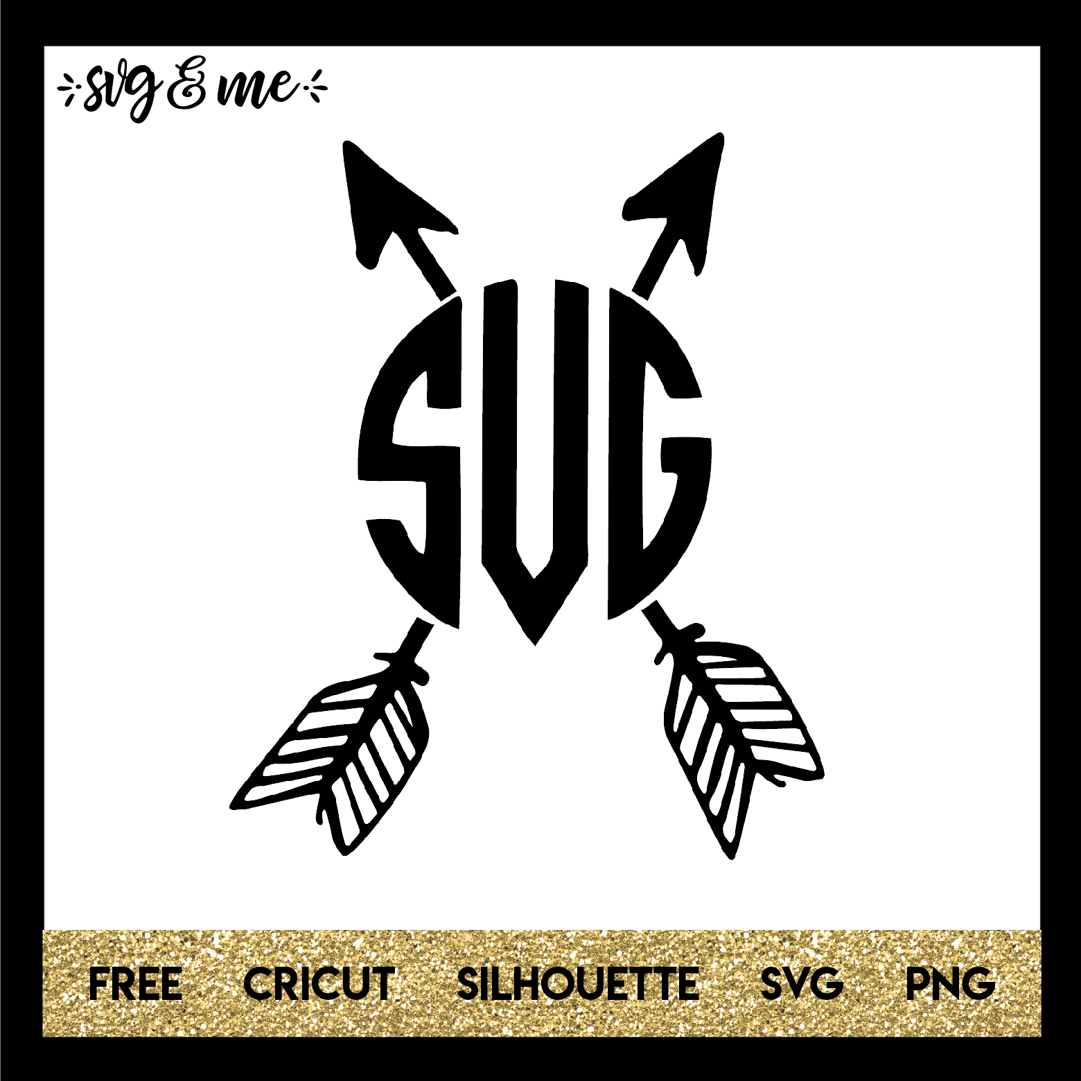 FREE SVG CUT FILE for Cricut, Silhouette and more - Boho Crossed Arrows Monogram SVG