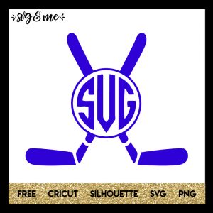 FREE SVG CUT FILE for Cricut and Silhouette DIY Projects - Hockey Sticks Monogram SVG