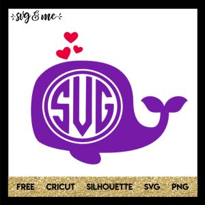 FREE SVG CUT FILE for Cricut and Silhouette DIY Projects - Whale Monogram SVG