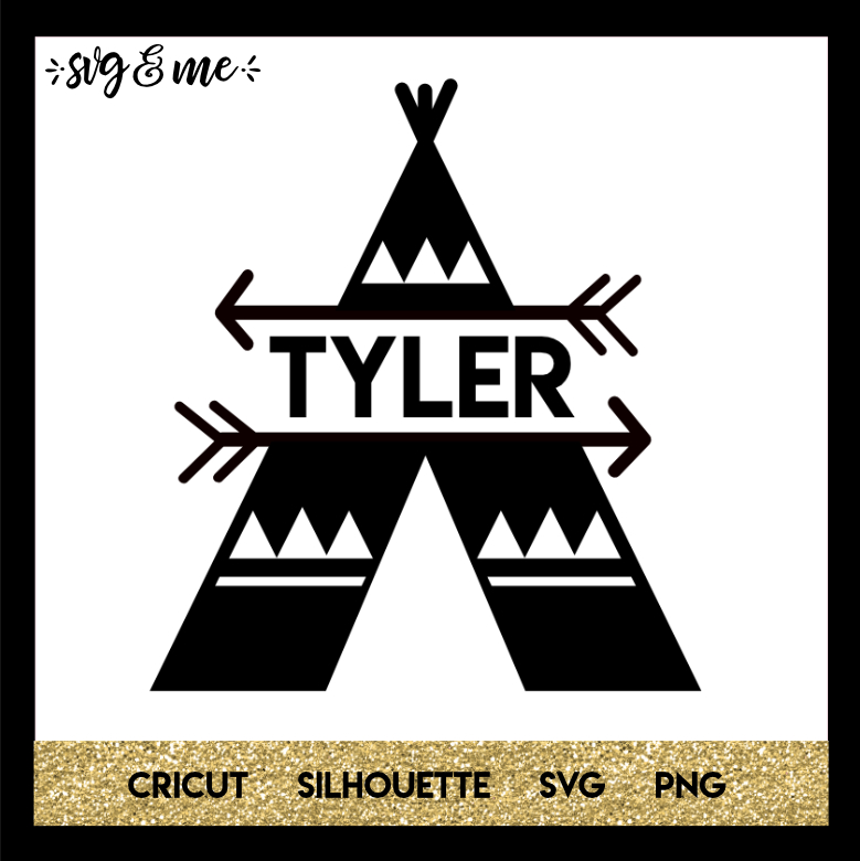 FREE SVG CUT FILE for Cricut and Silhouette DIY Projects - Boho Split Monogram Teepee SVG