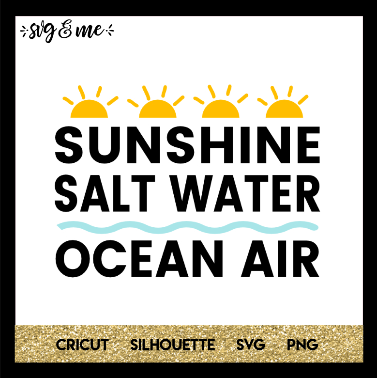 FREE SVG CUT FILE for Cricut and Silhouette DIY Projects - Sunshine Salt Water Beach SVG