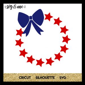FREE SVG CUT FILE for Cricut, Silhouette and more - 4th of July Patriotic Monogram Wreath SVG