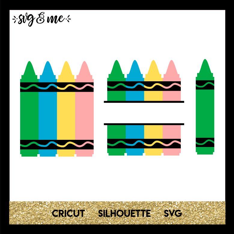 FREE SVG CUT FILE for Cricut, Silhouette and more - Crayons Back to School SVG